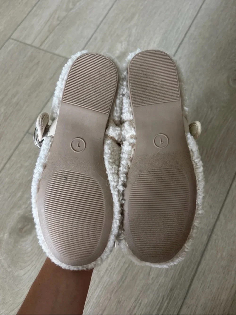 art class Cream Sherpa Mary Jane Shoes for Kids